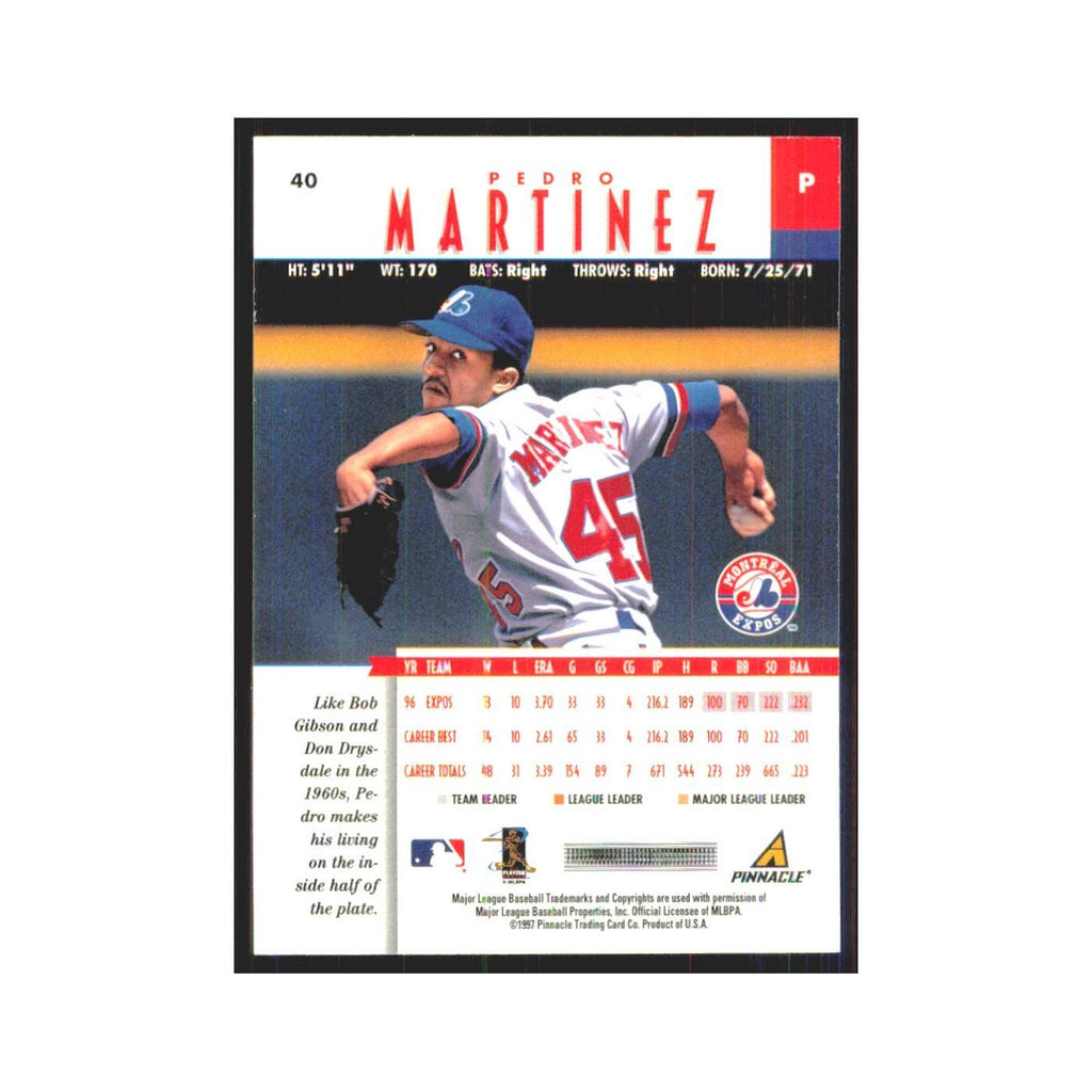 1997 Pinnacle Pedro Martinez Montreal Expos #40
