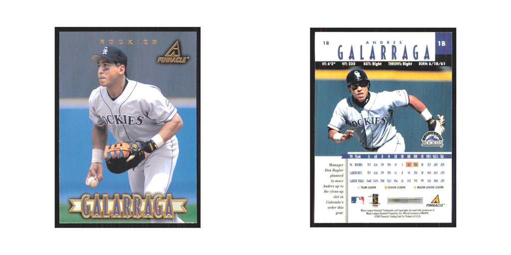 1997 Pinnacle Andres Galarraga Rockies #18