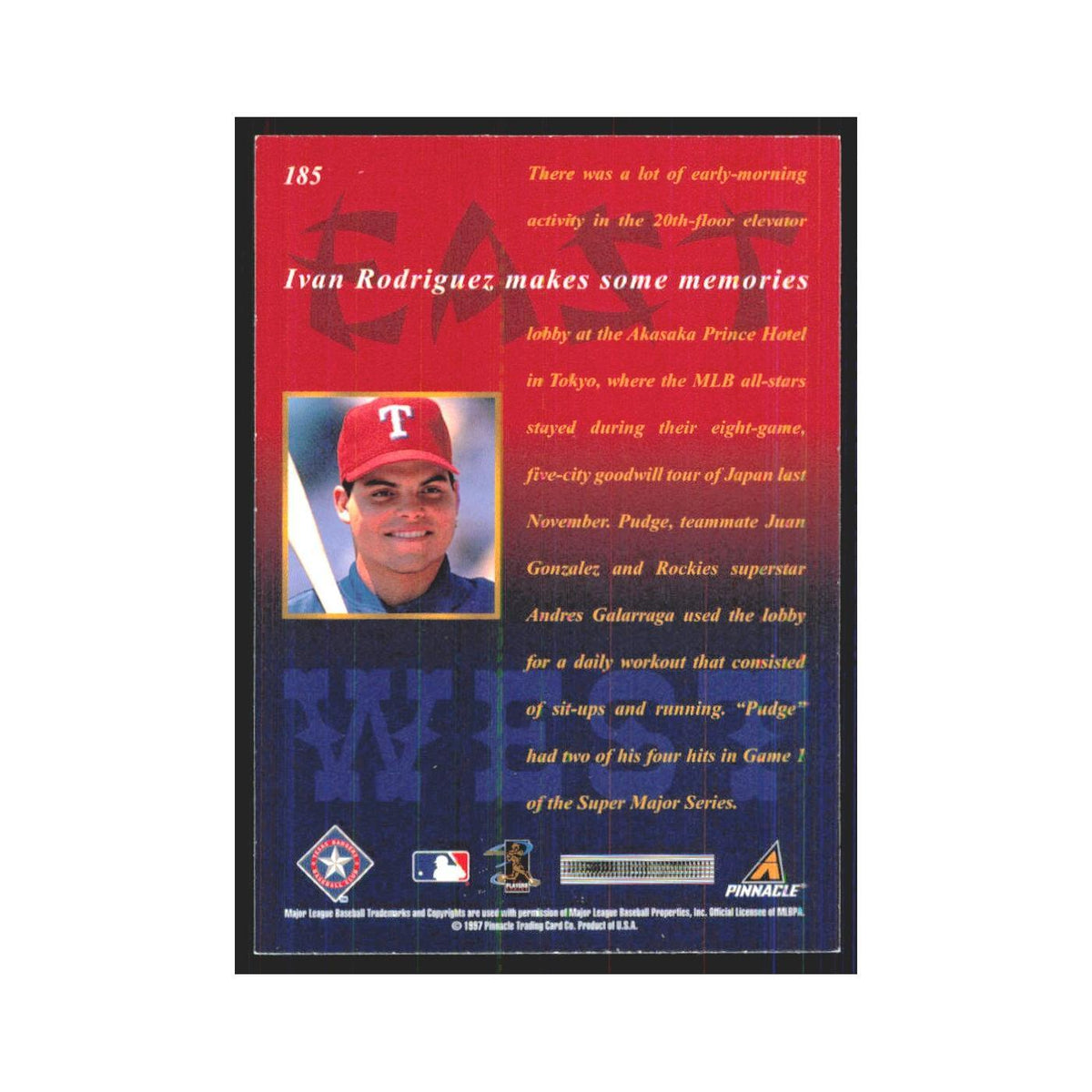 1997 Pinnacle Ivan Rodriguez Rangers #185