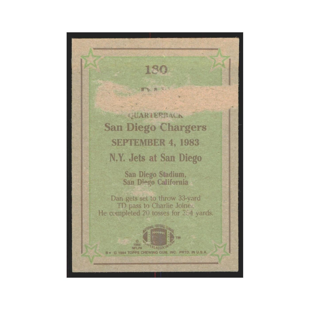 1984 Topps Dan Fouts San Diego Chargers #180