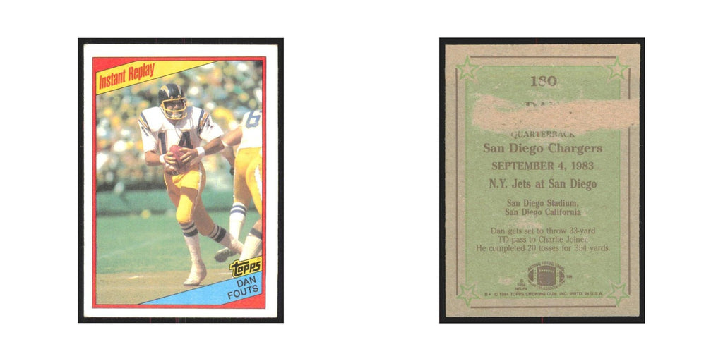 1984 Topps Dan Fouts San Diego Chargers #180