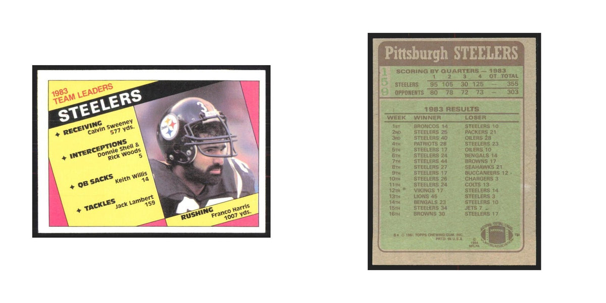 1984 Topps Franco Harris Steelers #159