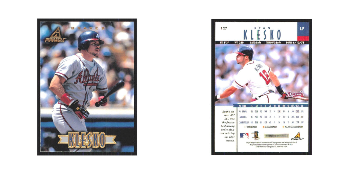 1997 Pinnacle Ryan Klesko Braves #127