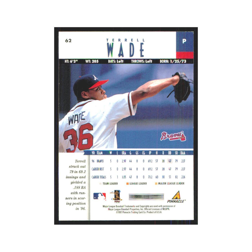 1997 Pinnacle Terrell Wade Braves #62