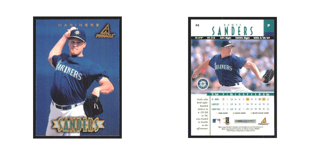 1997 Pinnacle Scott Sanders Mariners #48