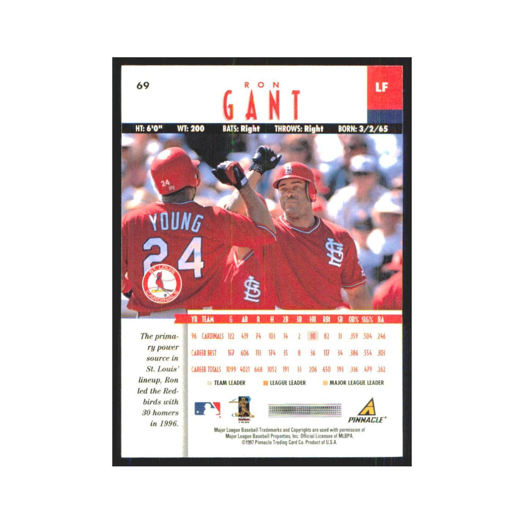 1997 Pinnacle Ron Gant Cardinals #69