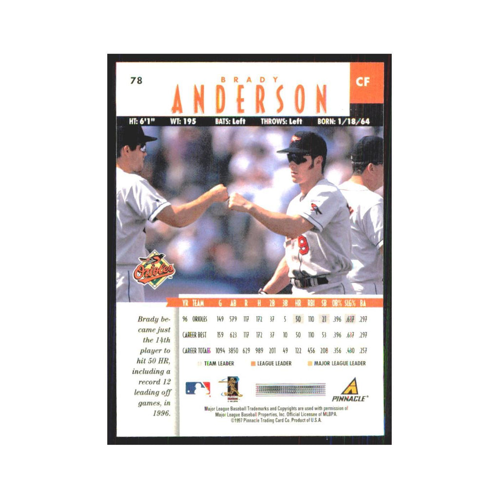 1997 Pinnacle Brady Anderson Orioles #78