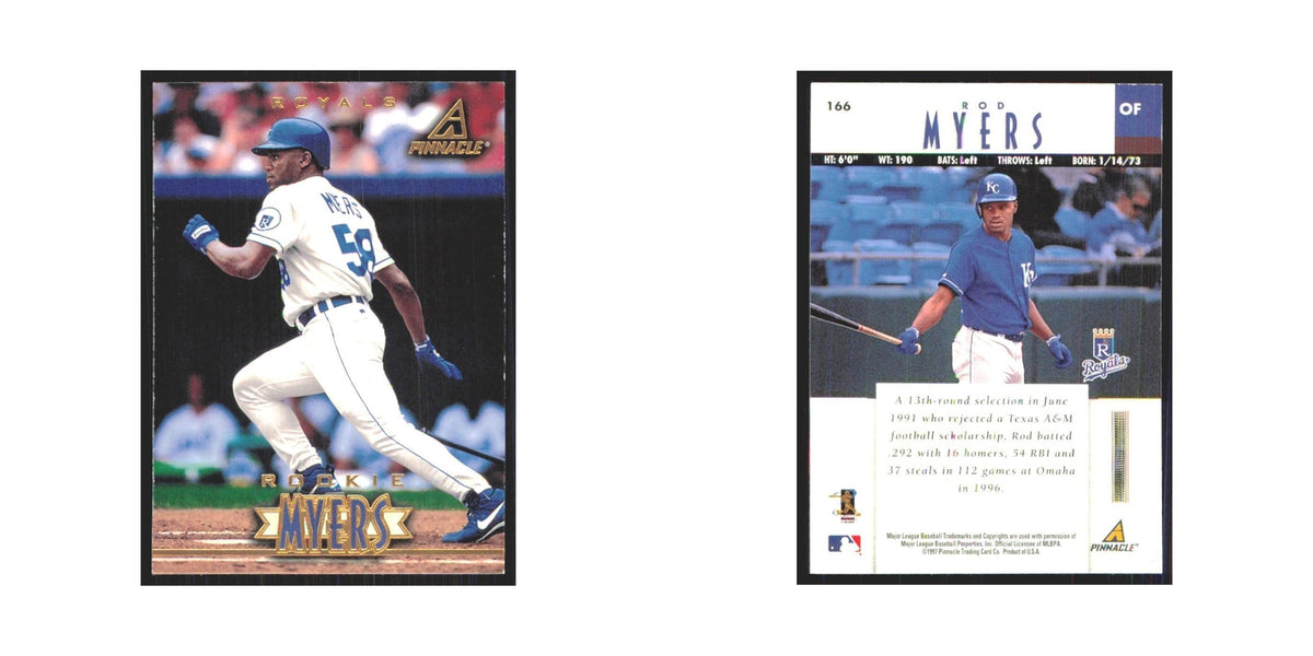 1997 Pinnacle Rod Myers RC Royals #166