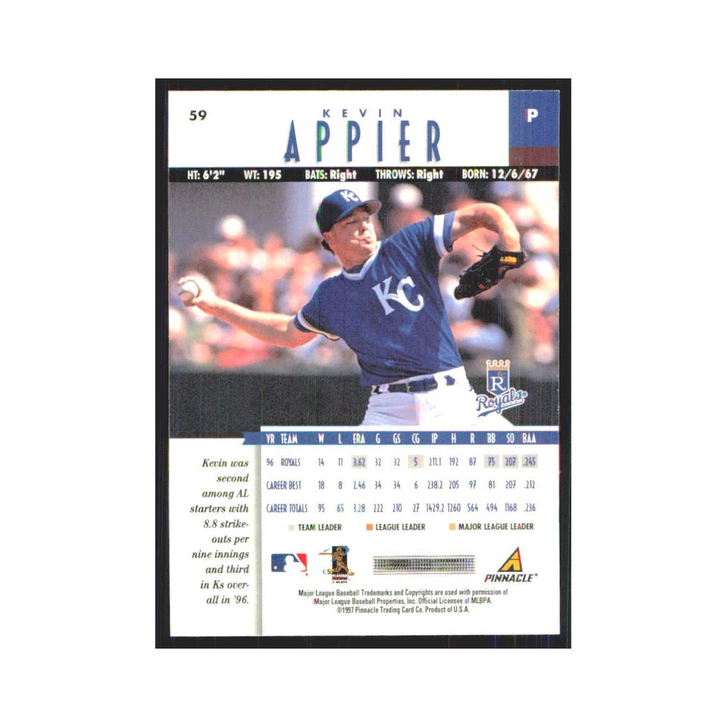 1997 Pinnacle Kevin Appier Royals #59