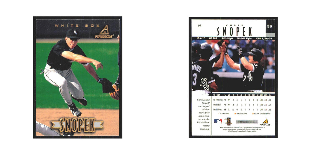 1997 Pinnacle Chris Snopek White Sox #19