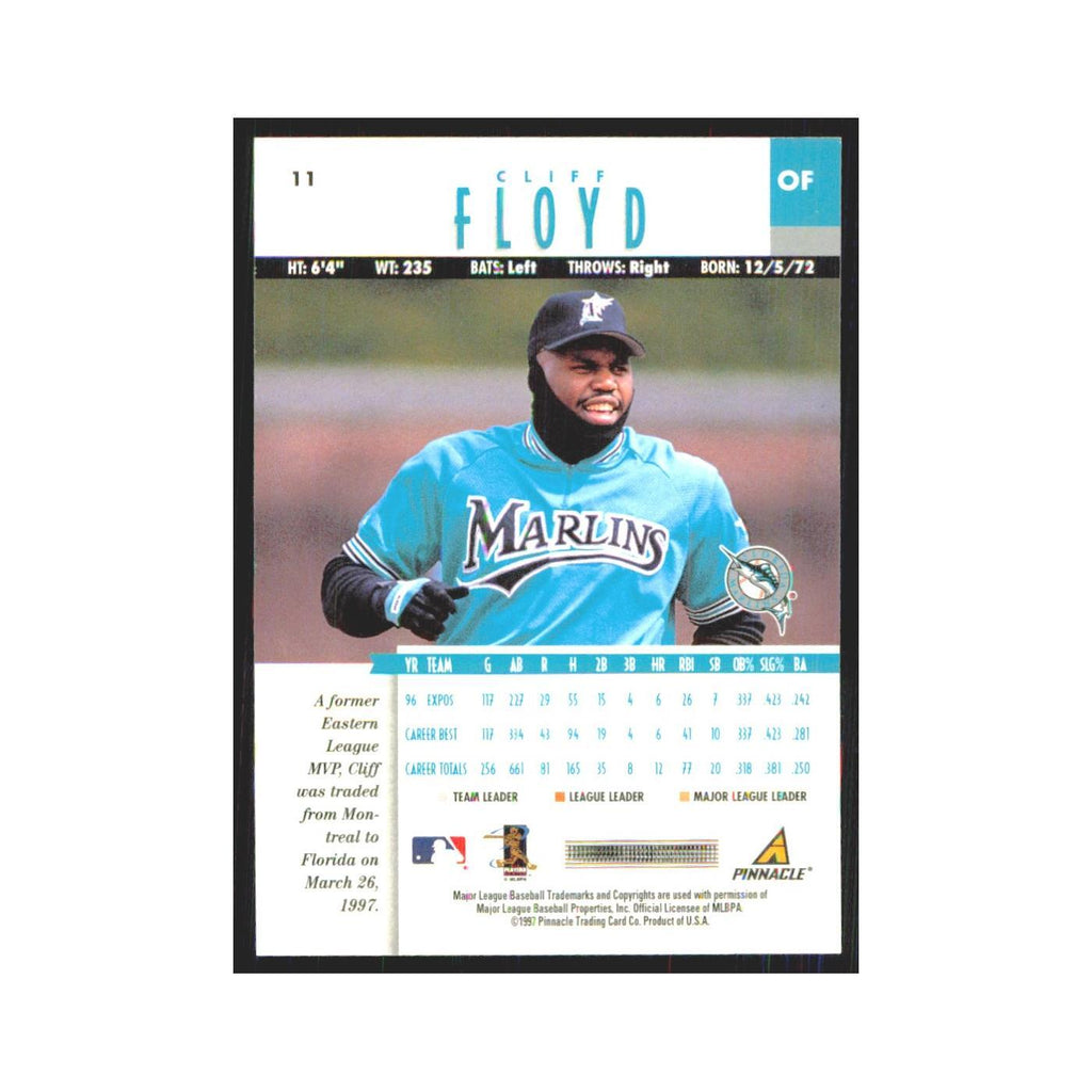 1997 Pinnacle Cliff Floyd Florida Marlins #11