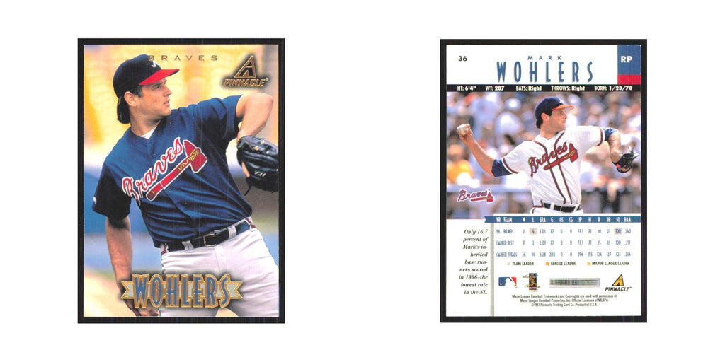 1997 Pinnacle Mark Wohlers Braves #36