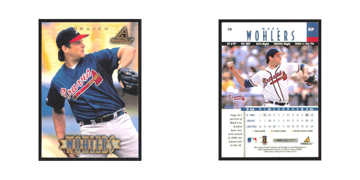 1997 Pinnacle Mark Wohlers Braves #36