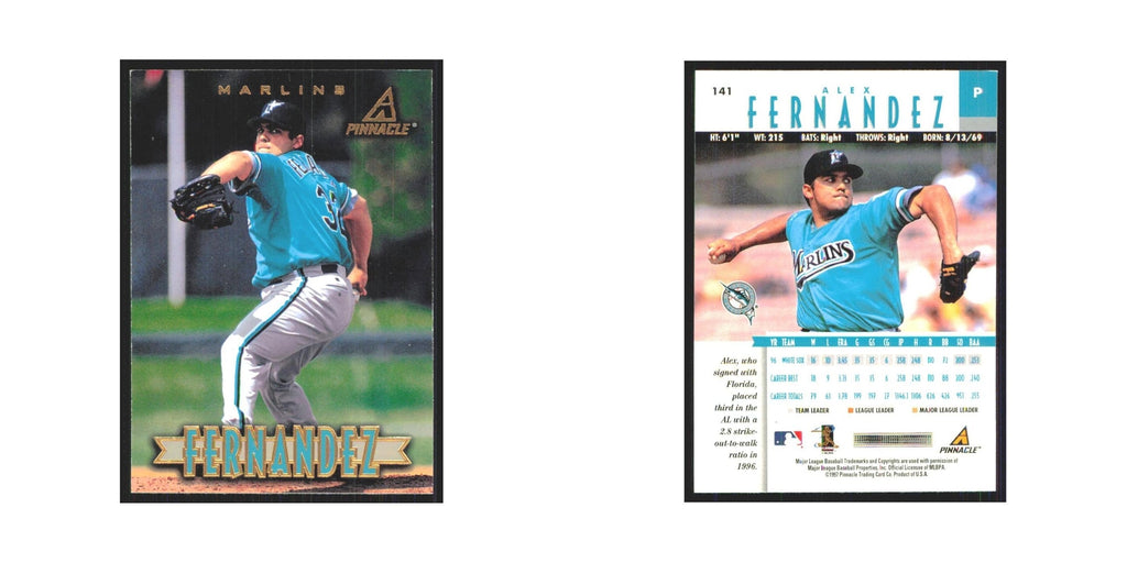 1997 Pinnacle Alex Fernandez Florida Marlins #141