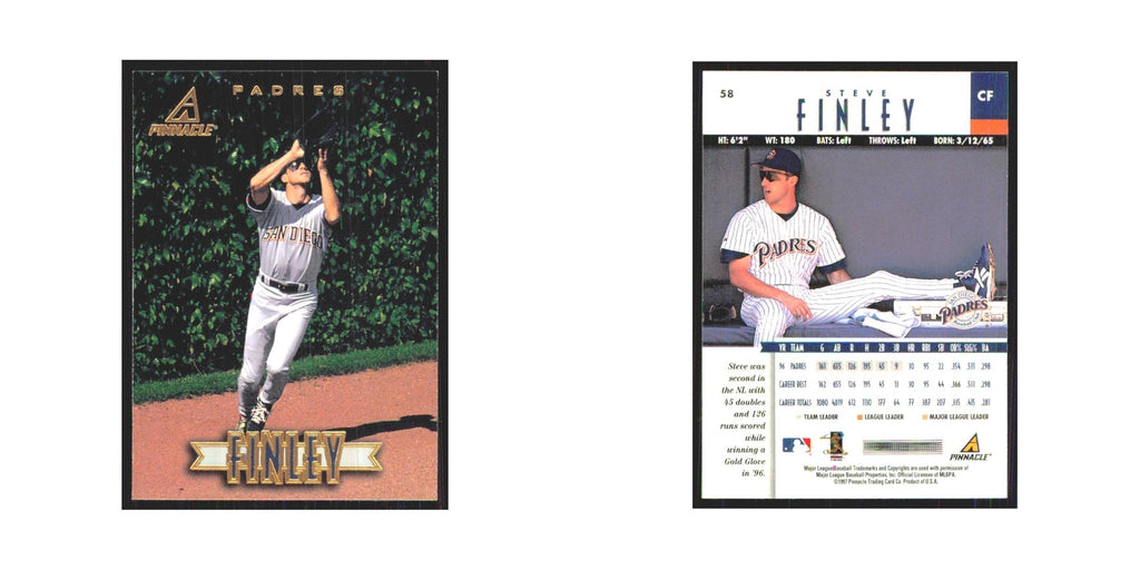 1997 Pinnacle Steve Finley Padres #58