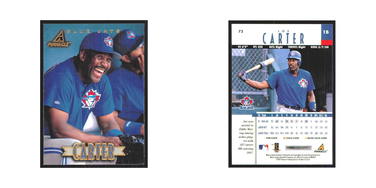 1997 Pinnacle Joe Carter Blue Jays #72