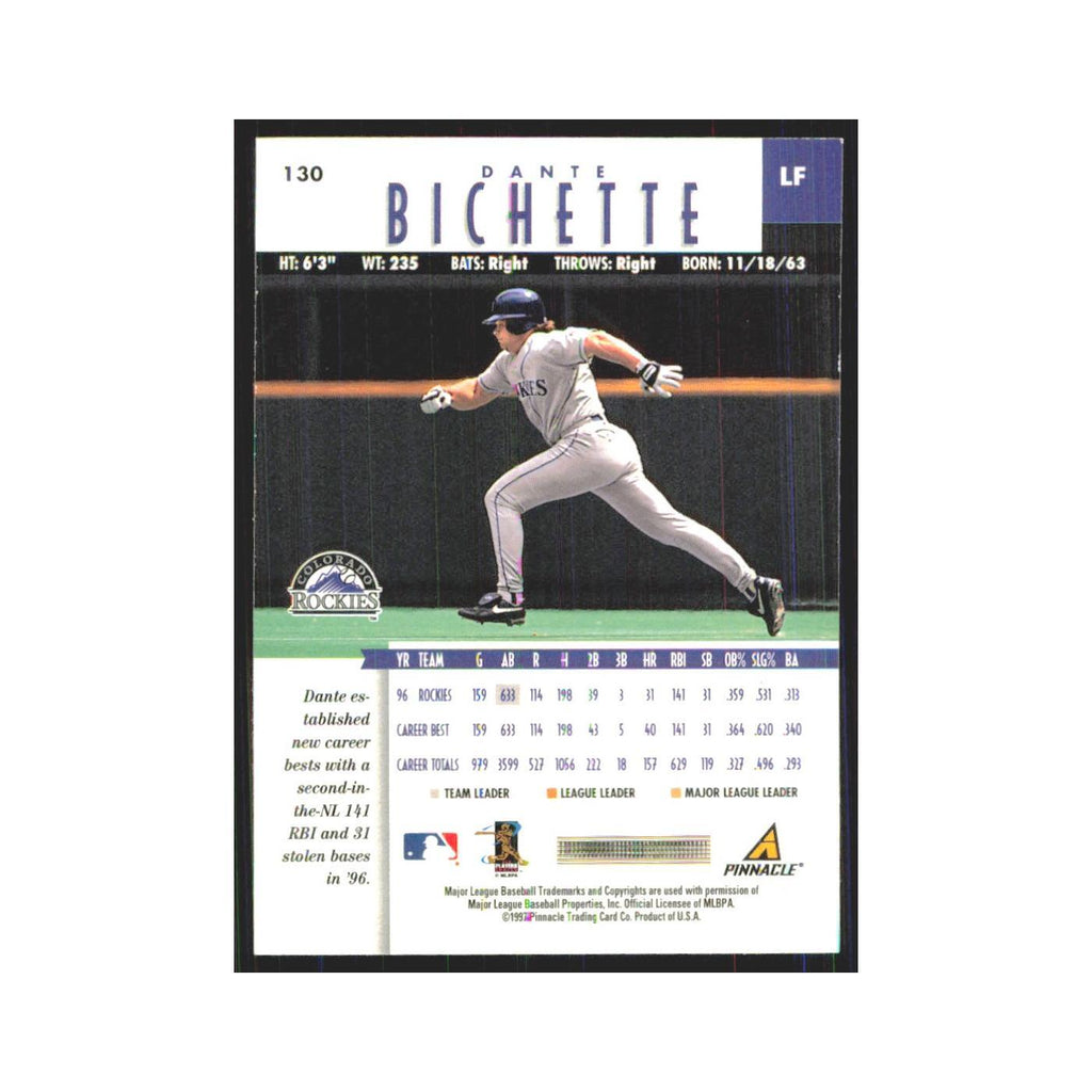 1997 Pinnacle Dante Bichette Rockies #130