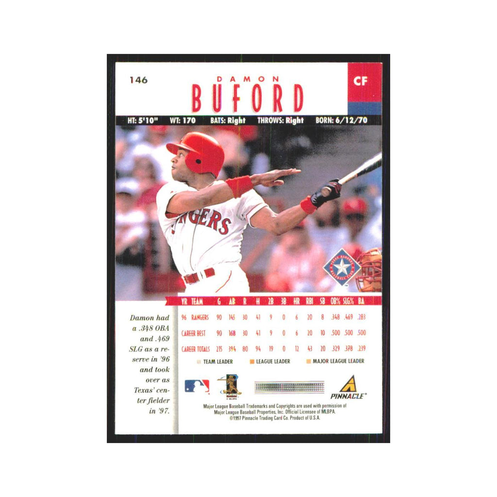 1997 Pinnacle Damon Buford Rangers #146