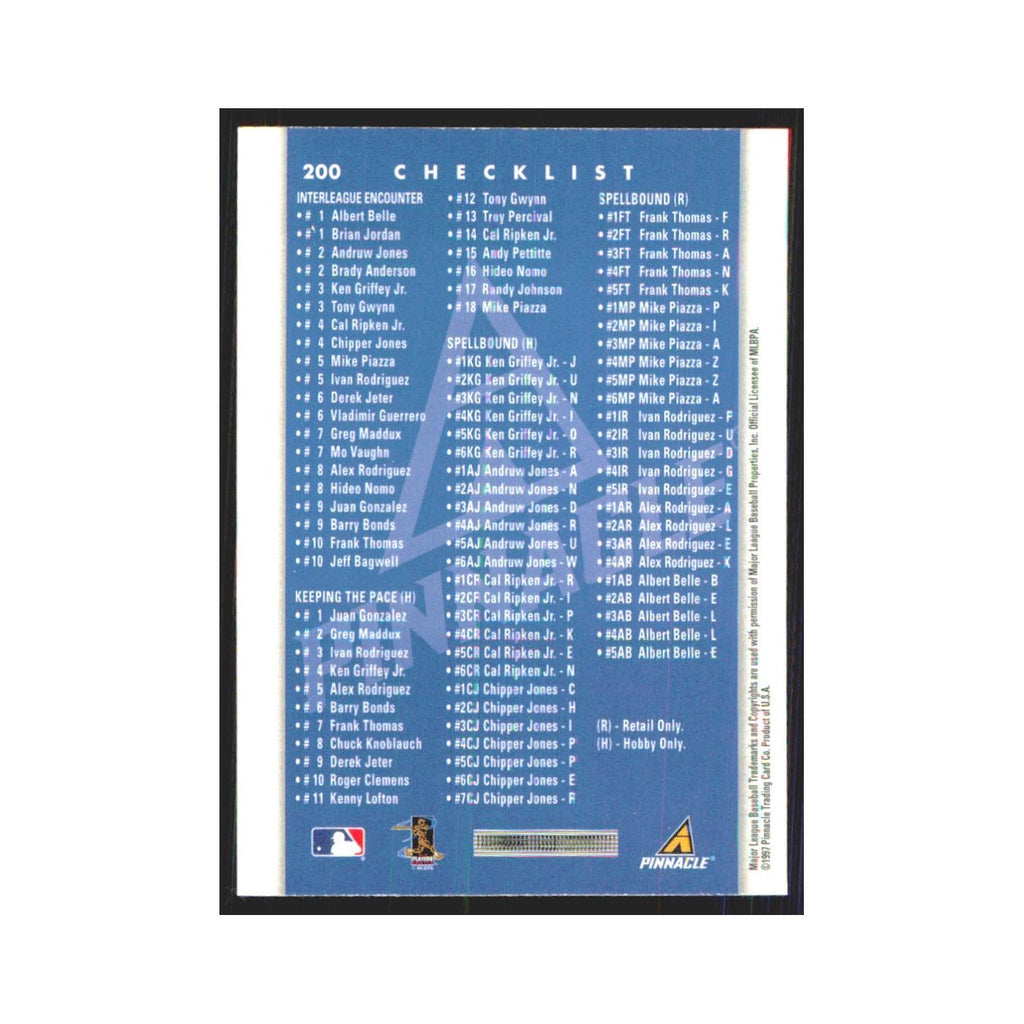 1997 Pinnacle Checklist Phillies #200