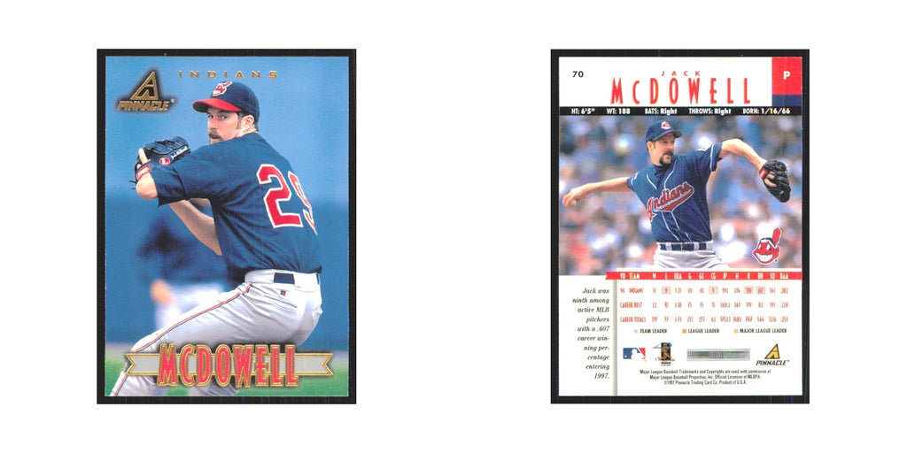 1997 Pinnacle Jack McDowell Indians #70