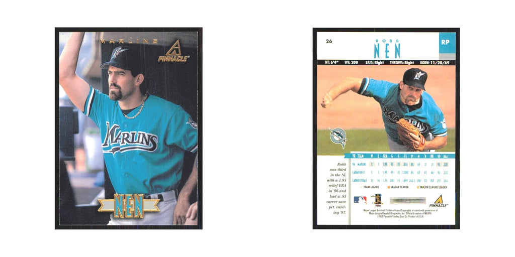 1997 Pinnacle Robb Nen Florida Marlins #26