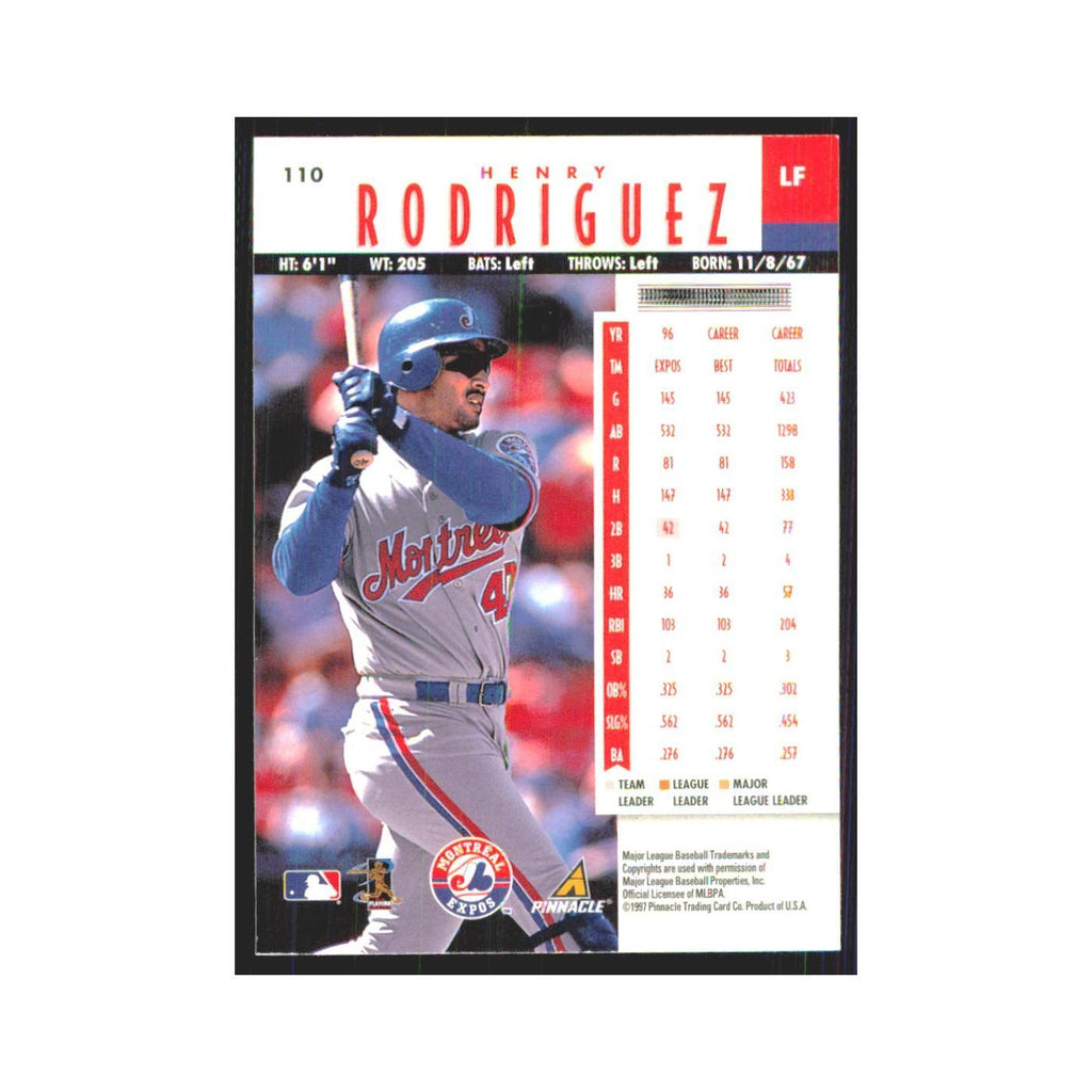 1997 Pinnacle Henry Rodriguez Montreal Expos #110