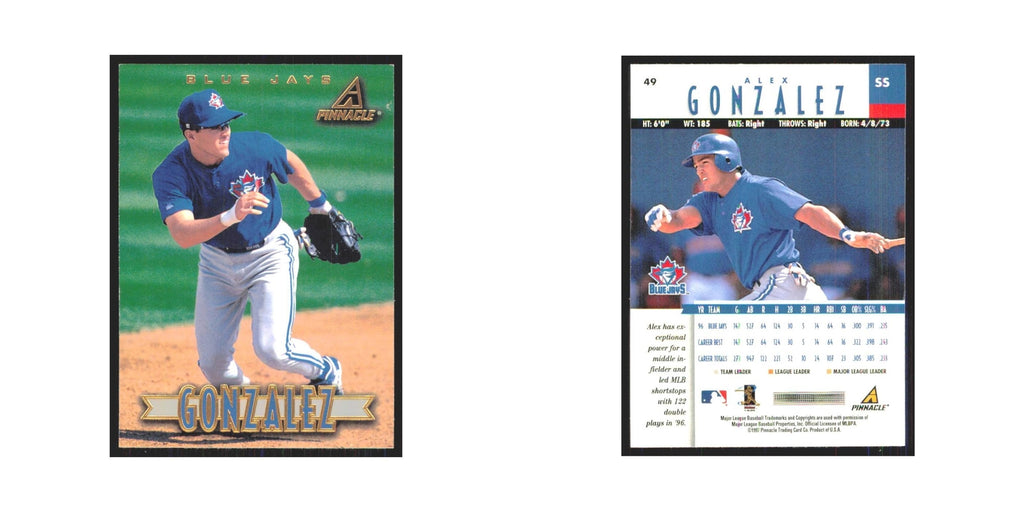 1997 Pinnacle Alex Gonzalez Blue Jays #49