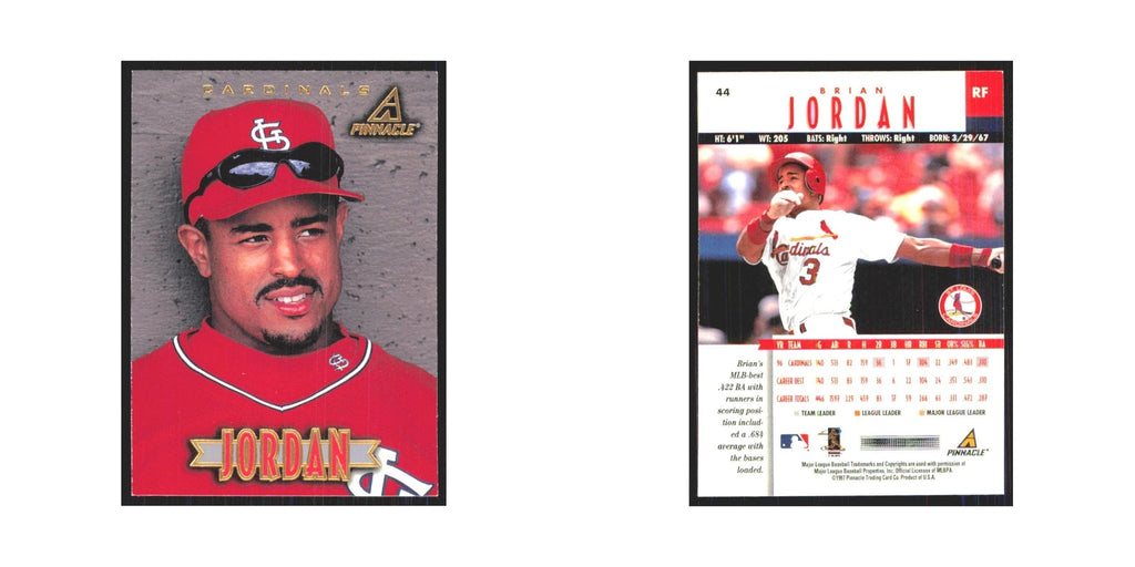 1997 Pinnacle Brian Jordan Cardinals #44