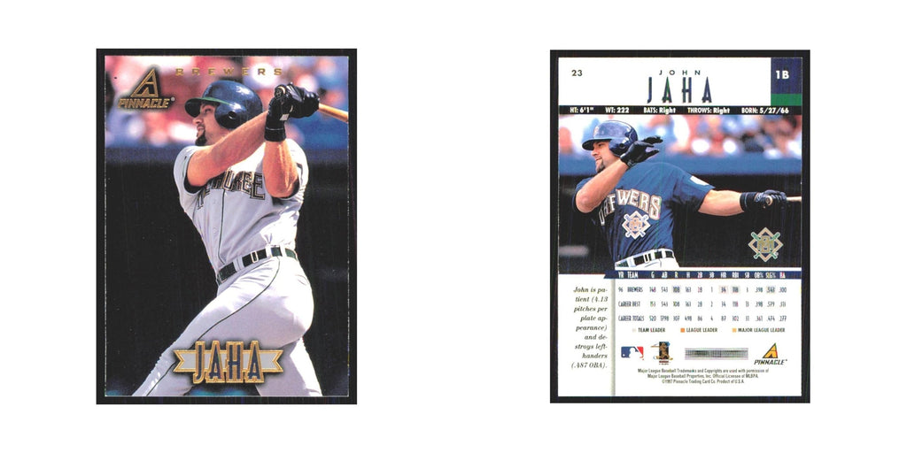 1997 Pinnacle John Jaha Brewers #23