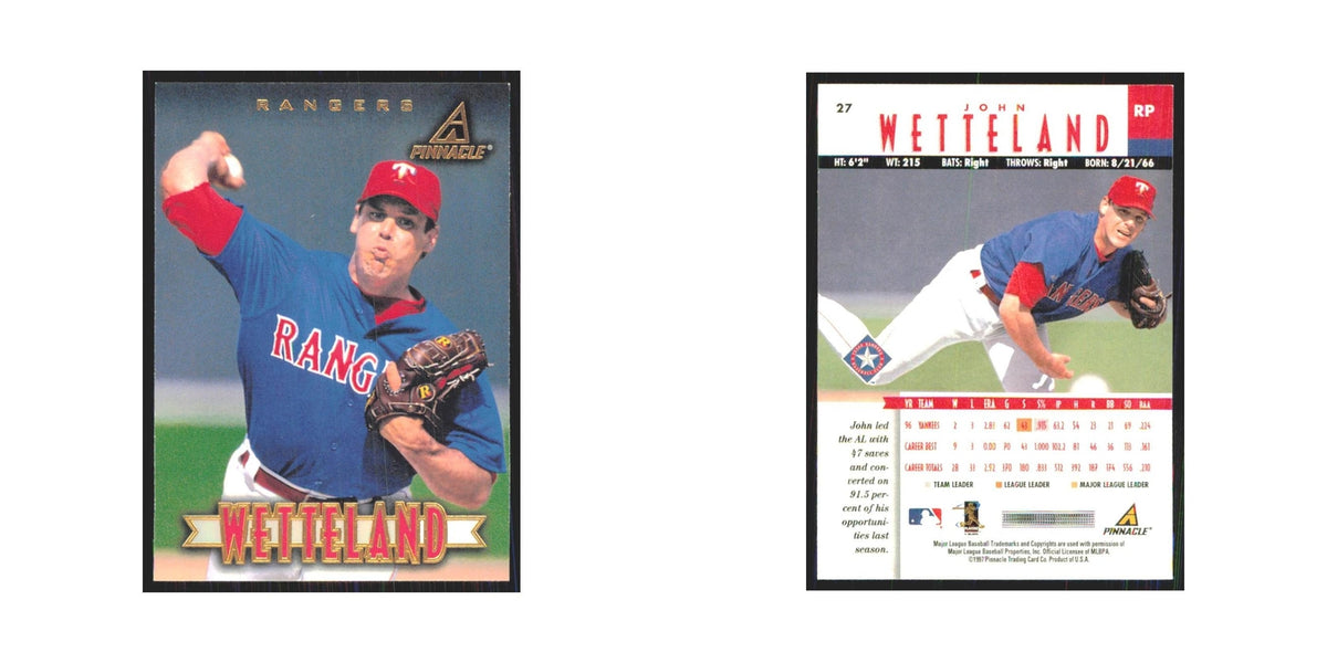 1997 Pinnacle John Wetteland Rangers #27