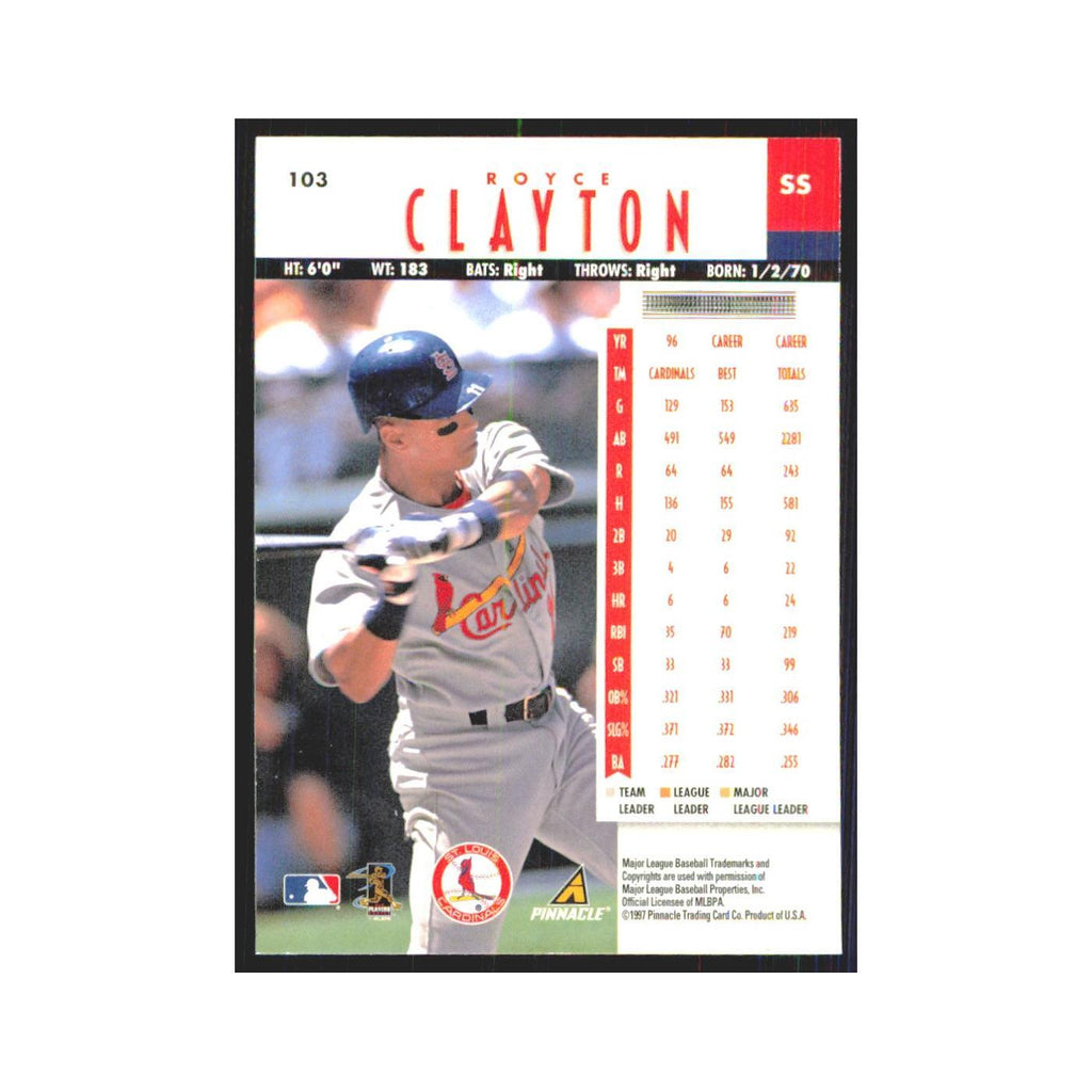 1997 Pinnacle Royce Clayton Cardinals #103