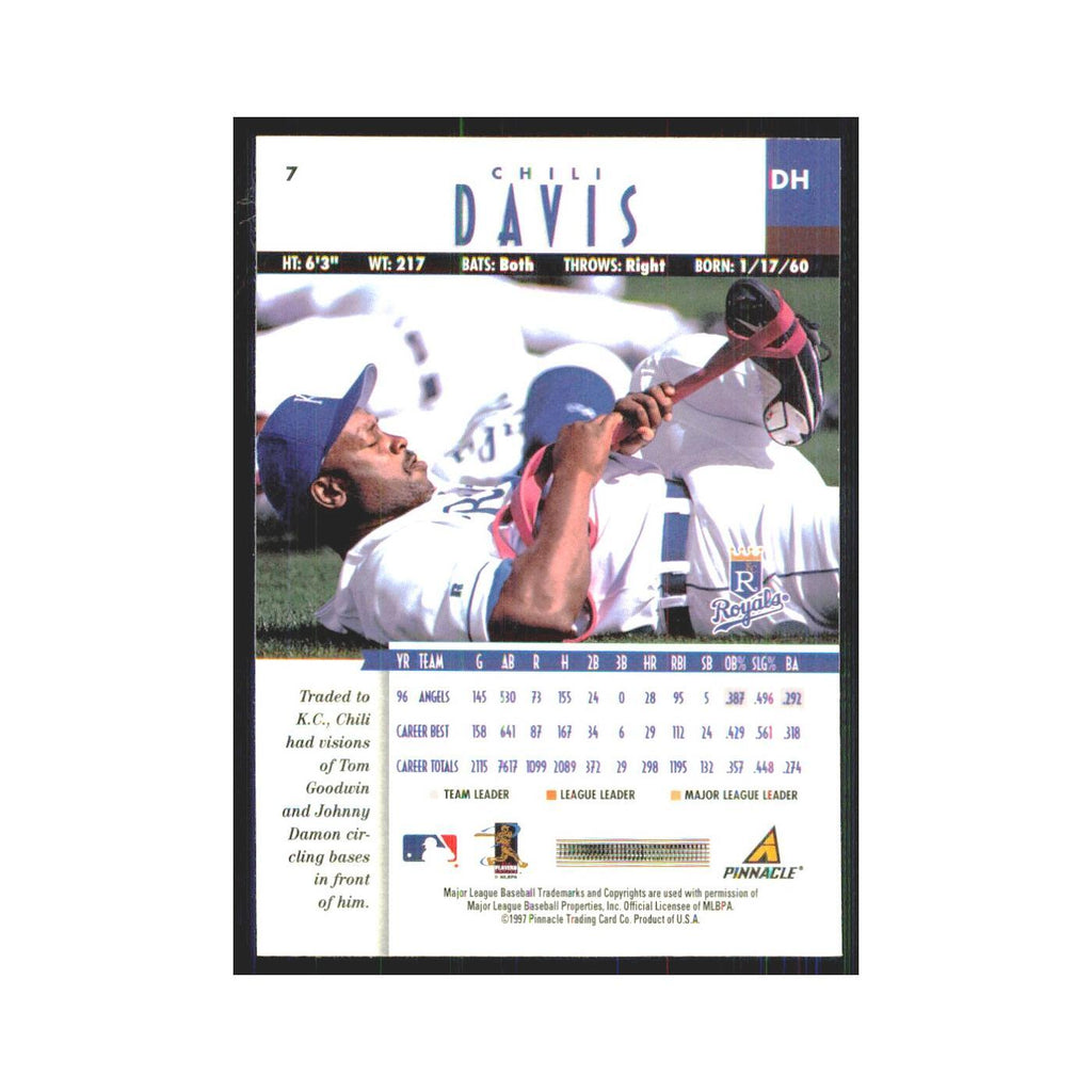 1997 Pinnacle Chili Davis Royals #7