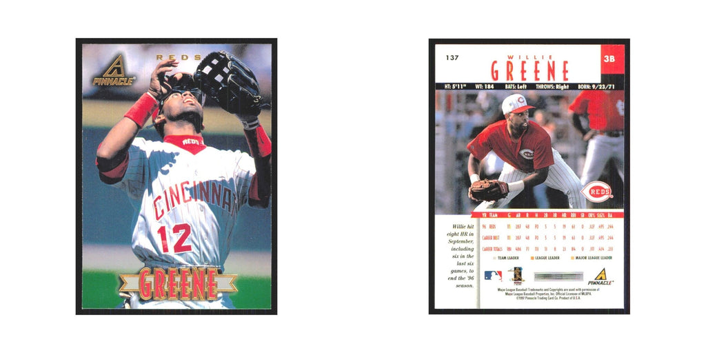 1997 Pinnacle Willie Greene Reds #137