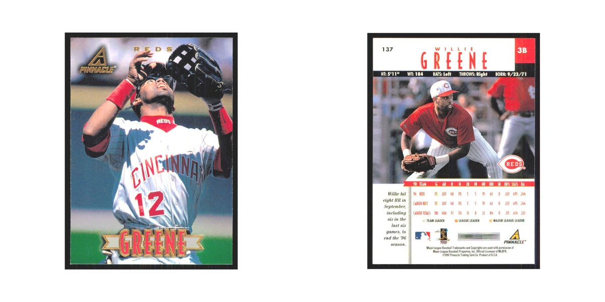 1997 Pinnacle Willie Greene Reds #137