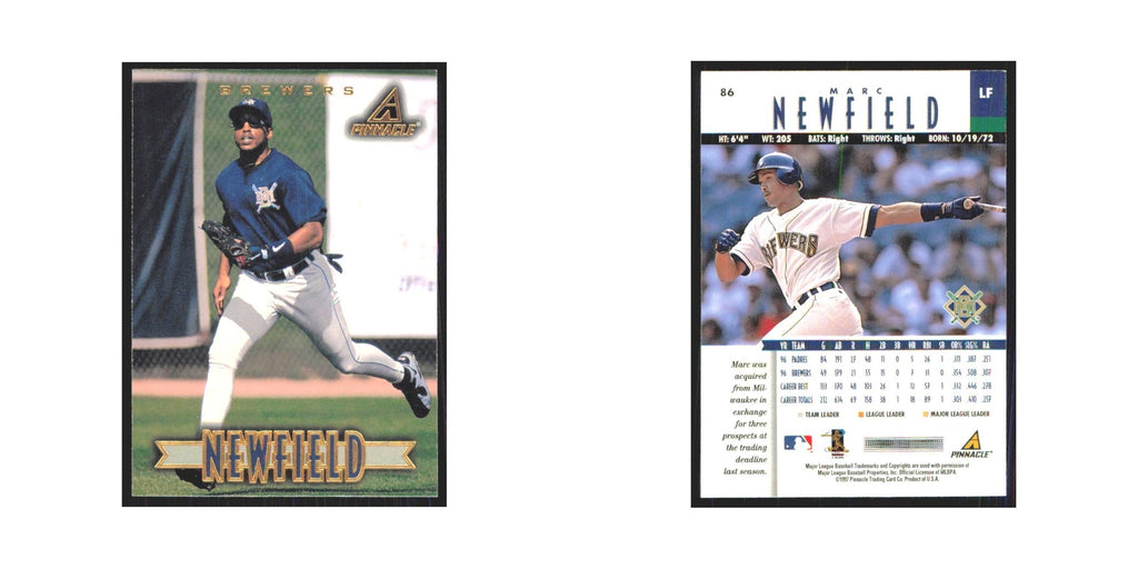 1997 Pinnacle Marc Newfield Brewers #86