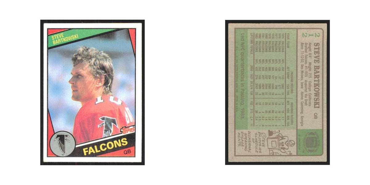 1984 Topps Steve Bartkowski Falcons #212