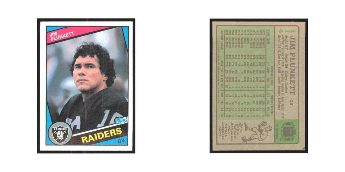 1984 Topps Jim Plunkett Los Angeles Raiders #114