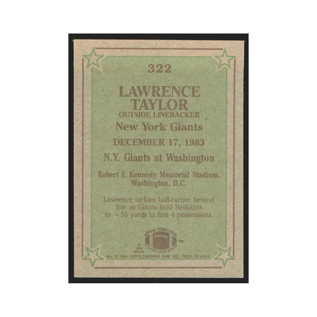 1984 Topps Lawrence Taylor Giants #322