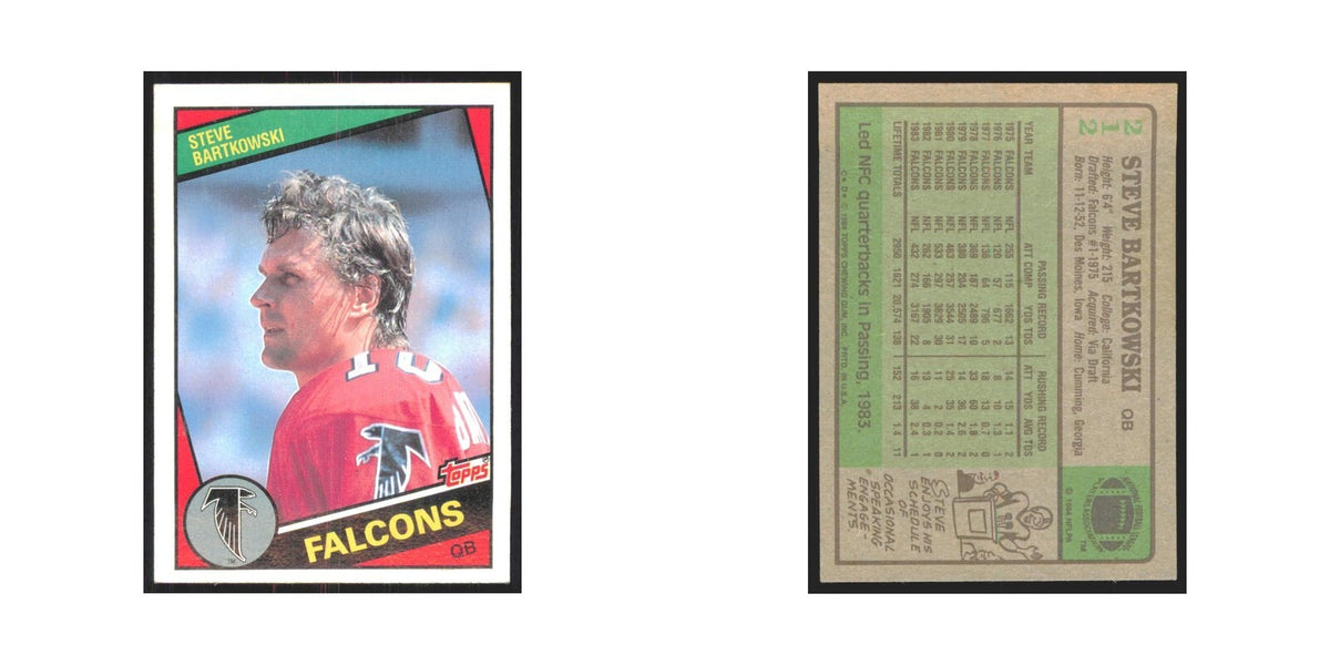 1984 Topps Steve Bartkowski Falcons #212