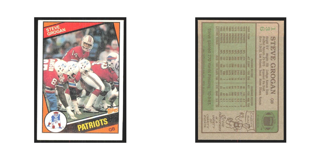 1984 Topps Steve Grogan Patriots #136