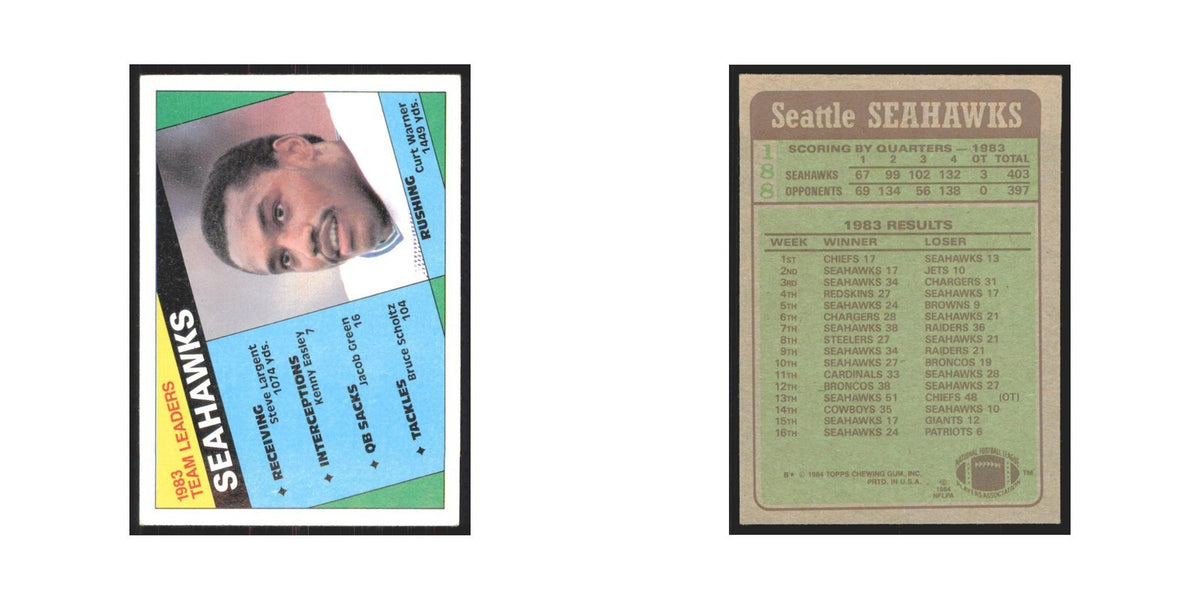 1984 Topps Curt Warner Seahawks #188