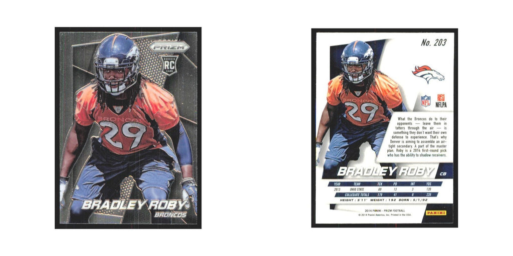 2014 Panini Prizm Bradley Roby RC Broncos #203