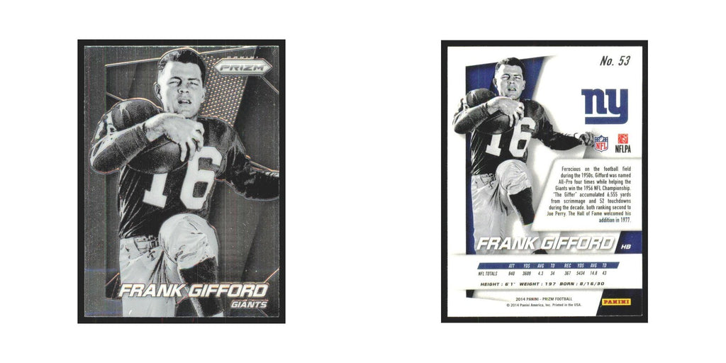 2014 Panini Prizm Frank Gifford Giants #53