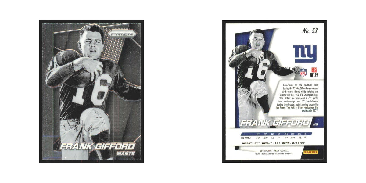2014 Panini Prizm Frank Gifford Giants #53