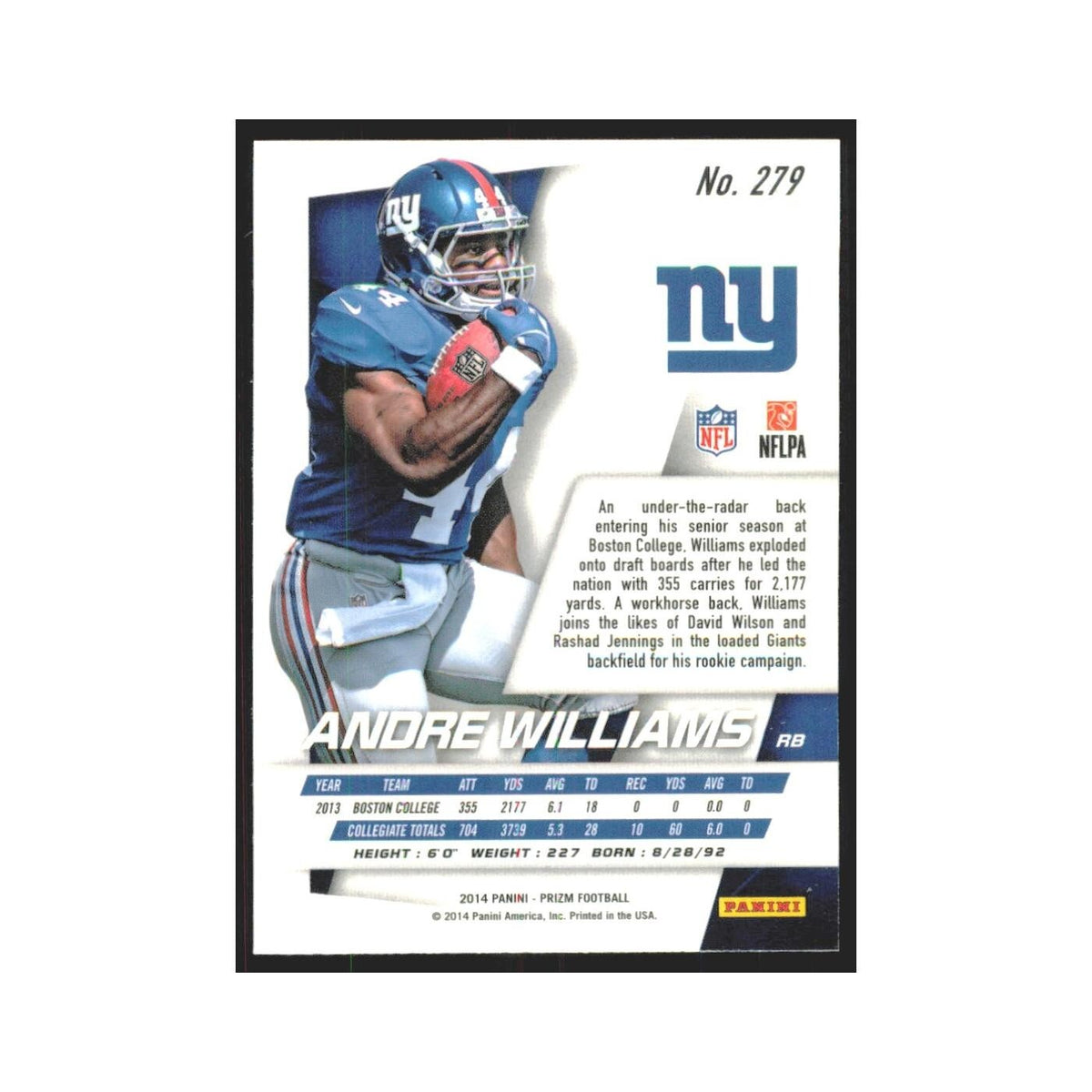 2014 Panini Prizm Andre Williams RC Giants #279