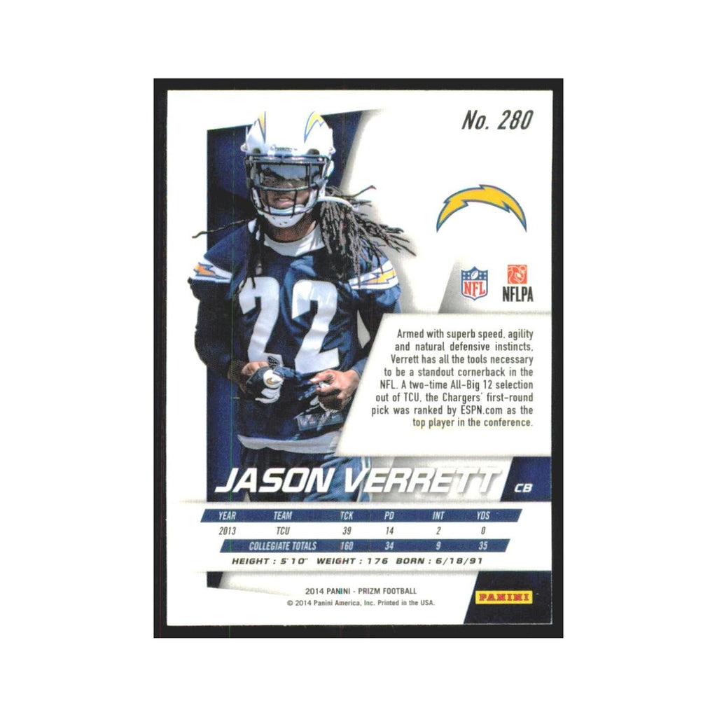 2014 Panini Prizm Jason Verrett RC San Diego Chargers #280