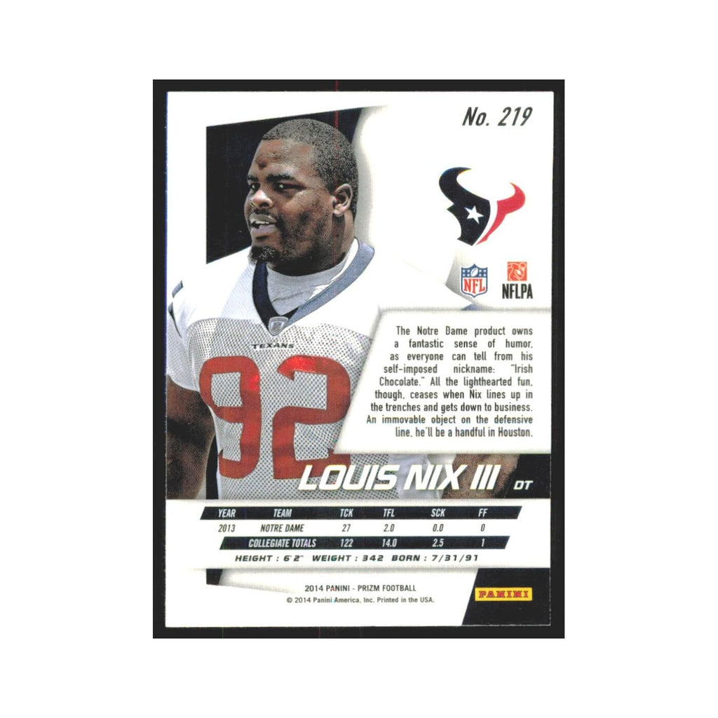 2014 Panini Prizm Louis Nix III RC Texans #219