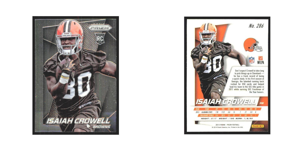2014 Panini Prizm Isaiah Crowell RC Browns #286