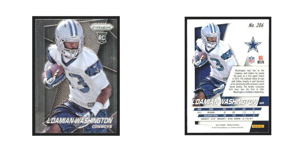 2014 Panini Prizm L'Damian Washington RC Cowboys #206