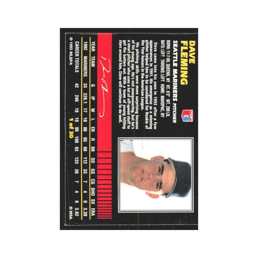 1993 Post Cereal Dave Fleming Mariners #1